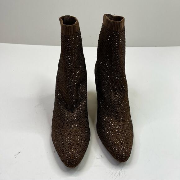 Wild Pair Baybe bling sock booties bronze - 6 - Picture 4 of 12